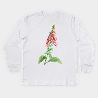 Common foxglove - Botanical Illustration Kids Long Sleeve T-Shirt